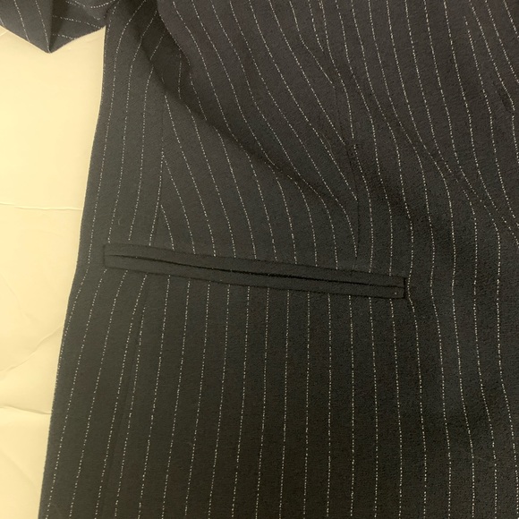 Tommy Hilfiger Women's Pinstriped Open-Front Jacket - Midnight/Ivory - Picture 6 of 15